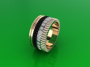 Ring 3 Gold Schmuck Mode Luxus Ringe Brief scheinen Juwel Band Hochzeit Engagement Boucheron 3d print model - Mito3D