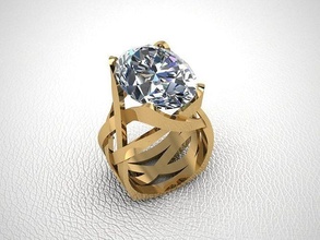 bague 310 or mode beauté diamant mariage bijou bijoux engagem anneaux 3d print model - Mito3D
