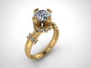 bague 313 or mode beauté diamant mariage bijou bijoux engagem anneaux 3d print model - Mito3D
