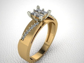 ring 314 gold fashion beauty diamond wedding jewel jewellery jewelry engagem rings 3d print model - Mito3D