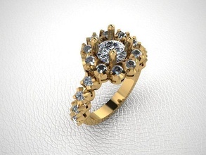 ring 315 gold fashion beauty diamond wedding jewel jewellery jewelry engagem rings 3d print model - Mito3D
