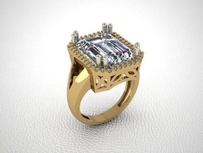 ring 316 gold fashion beauty diamond wedding jewel jewellery jewelry engagem rings 3d print model - Mito3D