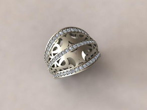 ring 3 gold diamonds silver finger jewelery diamond pendant bracelet sergi jewelry rings 3d print model - Mito3D