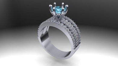anillo 3 joyería joya diamante oro blanco anillos 3d print model - Mito3D