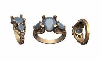 ring 3 graff model printable jewelry rings 3d print model - Mito3D