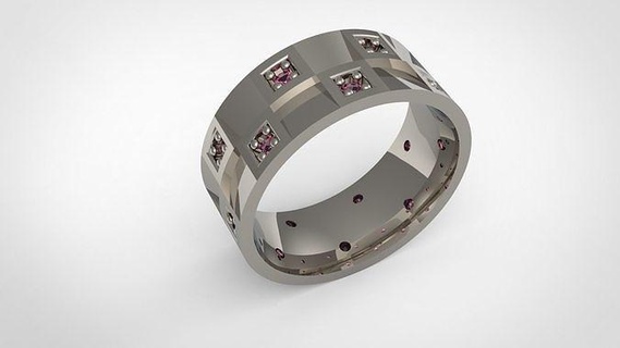 anel 35 joalheria platina cromada luxo prata aço gema brilhante diamante ouro brinco personagem mulher argolas 3d print model - Mito3D