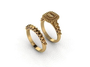 anel 3 ouro moda beleza diamante Casamento jóia jóias joalheria engagem argolas 3d print model - Mito3D