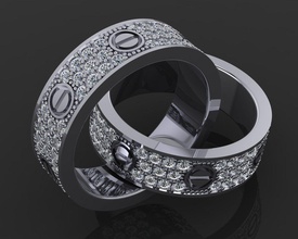 squillare 36 gioielleria lusso elegante seconlive oro argento nozze diamante orecchino braccialetto collane pendente rinoceronte bellezza moda gioiello anelli francese tagliare 3d print model - Mito3D