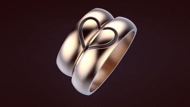 ring 37 wedding married gold silver printable heart love diamond fashion beauty jewellery jewel engagement vintag sterling gem jewelry rings 3d print model - Mito3D