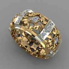 anel 39 jóias de prata jóia gem diamante anéis casamento 3d print model - Mito3D