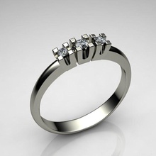 anello con 3 diamanti gioielli diamante oro gioiello di matrimonio bianco argento cad anelli 3d print model - Mito3D