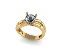 anello di 3 m gioielli oro argento lusso la sterlina moda gioiello fidanzamento stampabile matrimonio diamanti e bellezza abbigliamento stampa cnc disco platino lucente anelli 3d print model - Mito3D