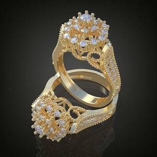 yüzük 3d model 0095 yazdırılabilir model13 platin takı altın gümüş mücevher kolye elmas düğün küpe bilezik zincirler bilezikler yüzükler 3d print model - Mito3D