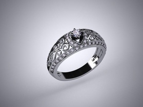 anillo modelo 3d la joyería de oro plata el diamante stl 3dm gem blanco piedra oval moda max zafiro ruby cabujón accesorios niña regalo los anillos 3d print model - Mito3D