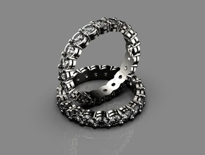 anello in 3d il modello di stampa gioielli oro argento disco platino gemma brillante lusso la cera zaffiro anelli 3d print model - Mito3D