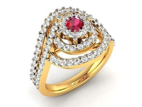anel 3d impressão modelo ouro rubi pedra diamantes tiffany tiffanyandco tifany tifani tiffani joias moda joalheria jóias argolas brilhante diamante 3d print model - Mito3D