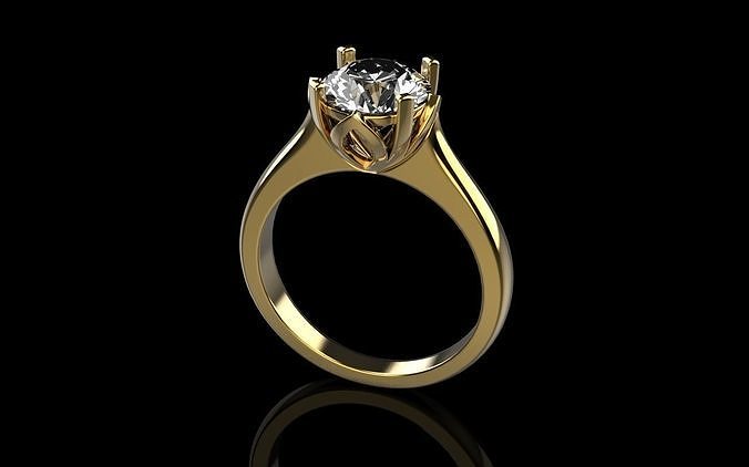 ring 3d print model jewelry rings gold printable diamond wedding jewel gem platinum brilliant sterling 3D print model - Mito3D
