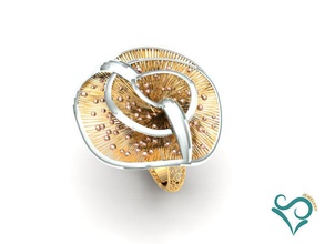 nœud boucles d'oreilles d'or imprimable bijoux or impression jeter mode moderne argent pendentif art style stylisé unique cadeau 3d print model - Mito3D