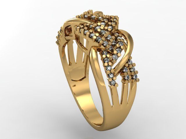 ring 3d print model gold diamonds 3dmodel jewelry matrix rhinoceros rings 3D print model - Mito3D
