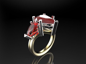 bague 3d pour imprimer le modèle j148 bijoux l'améthyste de l'anneau la livre sterling l'engagement platine mode d'argent mariage imprimable diamant beauté saphir l'émeraude joyau cad pierre précieuse les anneaux 3d print model - Mito3D