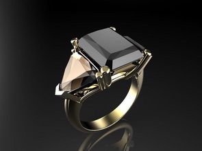 j159 ring 3d yazıcı modeli takı Ametist yüzük sterling nişan mücevher platin moda Gümüş düğün yazdırılabilir elmas güzellik Safir zümrüt cad vintage 3d print model - Mito3D