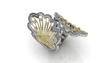 ring 3d print model white gold jewelry jewellry new diamondring rings 3d print model - Mito3D