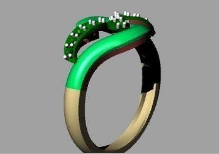 Ring 3dm bereit drucken Schmuck Ringe Gold druckbar Diamant Juwel Mode 3d print model - Mito3D