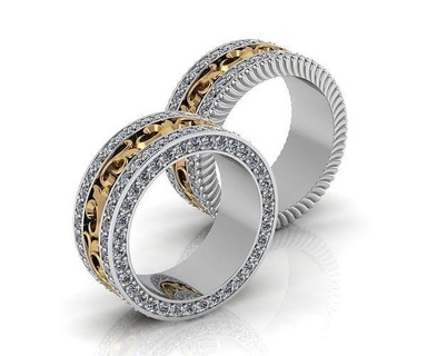 bague 3dm stl obj modèle 3d impression cnc anneaux bijoux or argent diamant bijou imprimable brillant couronne gemme mariage beauté bracelet sterling 3d print model - Mito3D