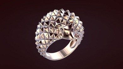 anillo 40 boucheron erizo marca oro plata imprimible suplemento diamante joyería joya anillos 3d print model - Mito3D