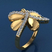 ring 40 gold jewelry silver printable gem diamond shining wedding fashion engagement rings cad rhino jewel jewellery 3d print model - Mito3D