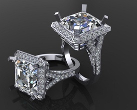 anillo 40 joyería joya lujo elegante secundario oro plata Boda diamante arete pulsera collares colgante pendiente rinoceronte belleza Moda anillos francés cortar 3d print model - Mito3D