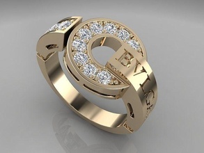 ring 40 gold jewellery jewelry fashion luxury love engagement rings wedding shine band jewel princess emerald cut radiant diamond 3d print model - Mito3D