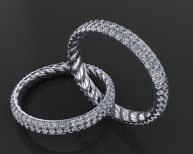 ring 41 jewelry luxury elegant seconlive gold silver wedding diamond earring bracelet necklaces pendant rhinoceros beauty fashion jewel rings french cut 3d print model - Mito3D