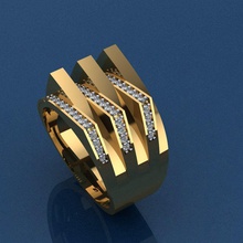 anillo 42 oro moda libra esterlina imprimible belleza diamante boda compromiso joyería joya plata platino brillante zafiro vestir anillos 3d print model - Mito3D
