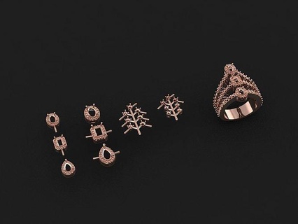 yüzük 423 altın moda güzellik elmas düğün mücevher takı kolye nişan yüzüğü evlilik platin yazdırılabilir gümüş kutlama yüzükler 3d print model - Mito3D