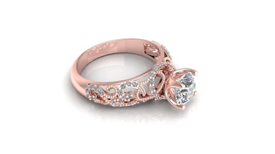 anello 43 gioielli preziosi tiffany di lusso lucente oro fidanzamento diamante moda gioiello gemma matrimonio stampabile anelli victoria vittoriano stile vintag 3d print model - Mito3D