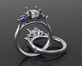 anillo 43 joyería joya lujo elegante secundario oro plata Boda diamante arete pulsera collares colgante pendiente rinoceronte belleza Moda anillos francés cortar 3d print model - Mito3D