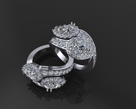 Ring 44 Schmuck Luxus elegant seconlive Gold Silber Hochzeit Diamant Ohrring Armband Halsketten Anhänger Nashorn Schönheit Mode Juwel Ringe Französisch Schnitt 3d print model - Mito3D