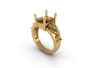 bague 45 or mode beauté diamant mariage bijou bijoux pendentif fiançailles platine imprimable engagement argent gemme fête 3d print model - Mito3D