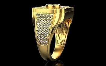 Ring 4598 Ringe Frauen Gold Silber Weiß Hochzeit Engagement Luxus druckbar Diamant Chrom Halskette modern Platin Wachstum brillant 3d print model - Mito3D