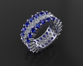 ring 46 jewelry luxury elegant seconlive gold halo wedding diamond earring bracelet necklaces pendant rhinoceros beauty fashion jewel rings french cut 3d print model - Mito3D