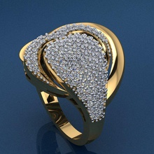 bague 49 bijoux or anneau de mode beauté en diamant mariage joyau l'anneau l'engagement gem pendentif shining imprimable engagem cad le fiançailles collier les anneaux 3d print model - Mito3D