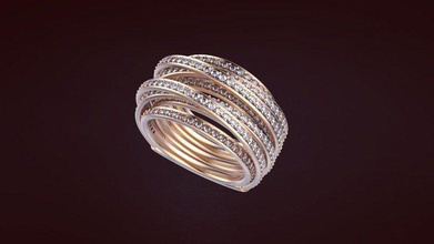 ring 49 grisogono gold argent um league sport degrisogono silver gem jewelry rings 3d print model - Mito3D