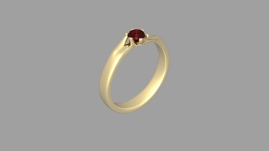 anel 4 mm pedra preciosa configuração ouro prata gema jóia diamante 4mm pinos imprimível noivado joias 3dprint rubi joalheria argolas 3d print model - Mito3D