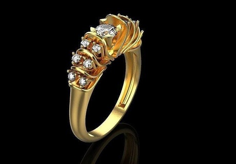 Ring 50012 Ringe Ohrring Gold Silber Weiß Diamant Hochzeit Engagement Schmuck druckbar Juwel brillant 3d print model - Mito3D