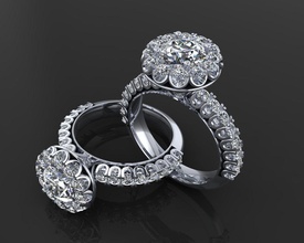 ring 50 jewelry luxury elegant seconlive gold halo wedding diamond earring bracelet necklaces pendant rhinoceros beauty fashion jewel rings french cut 3d print model - Mito3D