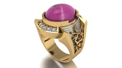 ring 5 egyptian amethyst diamond jewelry gold gem men rings 3d print model - Mito3D