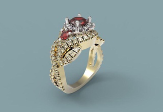 bague 51 bijoux de l'anneau 3d imprimable modèle or d'argent gem le diamant d'origine exclusif les anneaux 3d print model - Mito3D