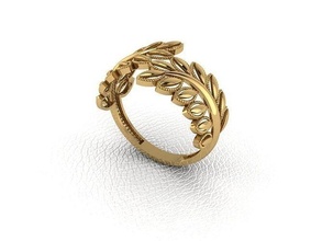 anillo 5 oro hoja moda belleza diamante boda joya joyería colgante pendiente compromiso matrimonio platino imprimible plata celebracion anillos 3d print model - Mito3D