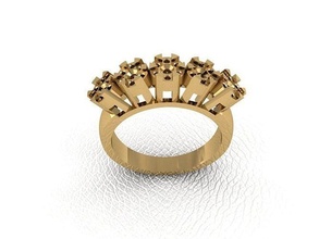 anillo 5 oro Moda belleza diamante Boda joya joyería colgante pendiente compromiso matrimonio platino imprimible plata celebracion 3d print model - Mito3D